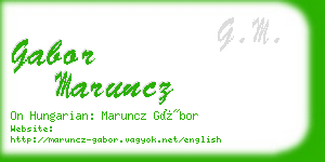 gabor maruncz business card